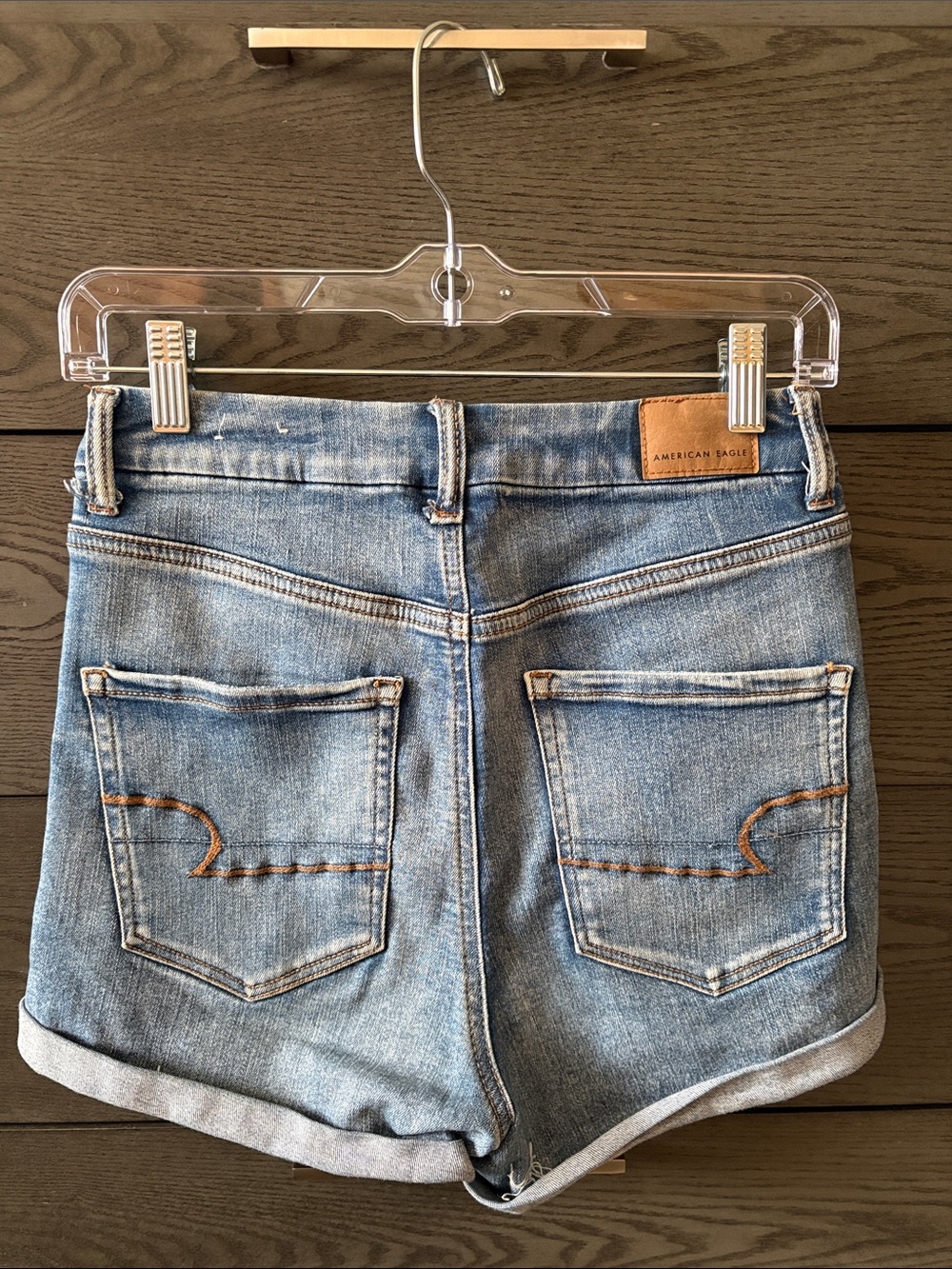 American Eagle Super High Rise Super Stretch Denim Shorts EUC - Picture 2 of 4